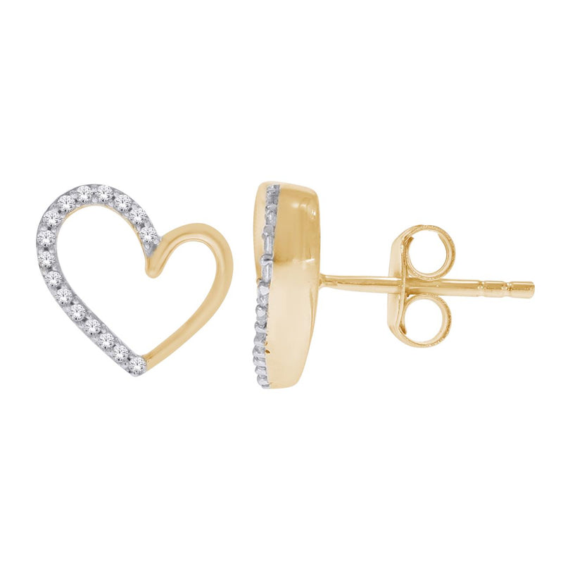 10YG DIAMOND HEART EARRINGS