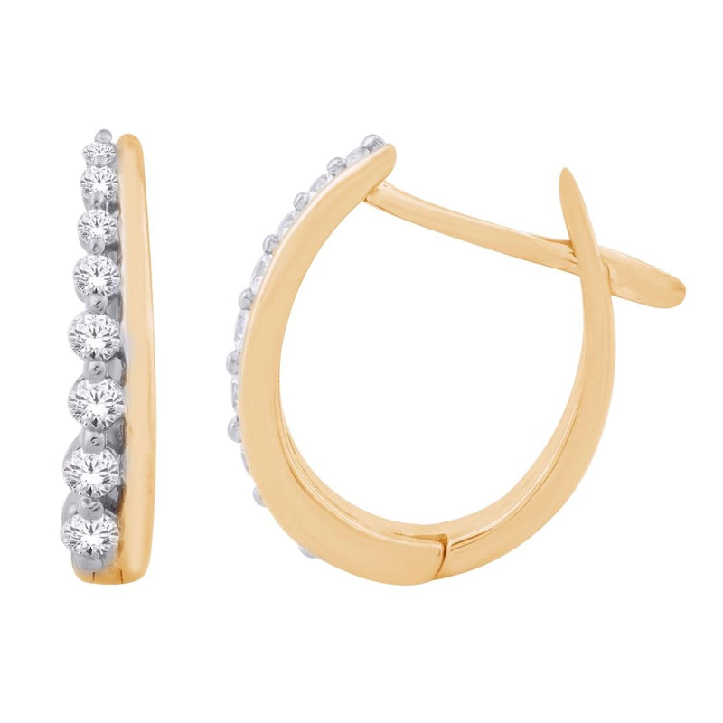 10YG DIAMOND HOOP EARRINGS