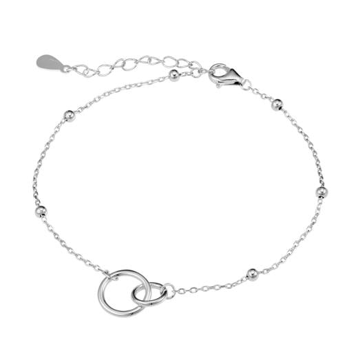 STERLING SILVER LINKED CIRCLE BRACELET
