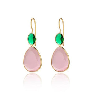 GP GREEN & PINK DROP EARRINGS GP GREEN & PINK DROP EARRINGS