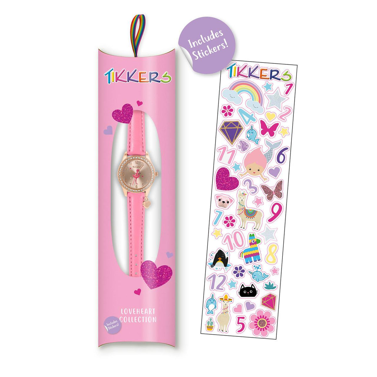 TIKKERS - PINK HEART CHARM WATCH