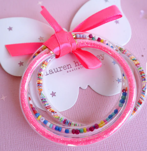 BRACELET - HOT PINK GLITTER ELASTIC BRACELET - HOT PINK GLITTER ELASTIC