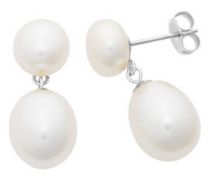 STERLING SILVER FRESHWATER PEARL EARRINGS STERLING SILVER FRESHWATER PEARL EARRINGS