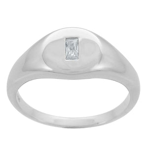 SS CZ SET SIGNET RING SS CZ SET SIGNET RING
