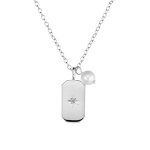 SS NECKLACE WITH RECTANGLE PENDANT SS NECKLACE WITH RECTANGLE PENDANT