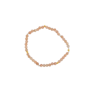 PINK ROUND MOONSTONE 4MM GEM BRACELET PINK ROUND MOONSTONE 4MM GEM BRACELET