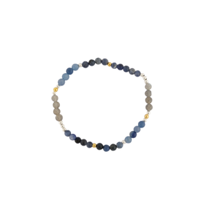 DUMORTIERITE-SODALITE-BLUEQUARTZ-ROUND LABRADORITE 4MM GEM BRACELET DUMORTIERITE-SODALITE-BLUEQUARTZ-ROUND LABRADORITE 4MM GEM BRACELET