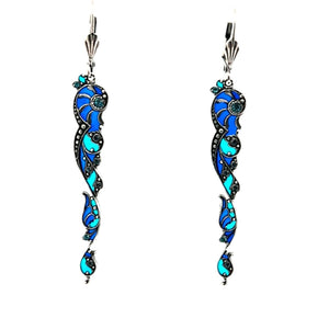 AU BOUT DES REVES LONG DROP MULTI BLUE EARRINGS AU BOUT DES REVES LONG DROP MULTI BLUE EARRINGS