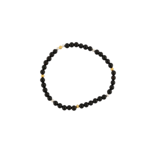 ROUND BLACK SPINEL 4MM GEM BRACELET ROUND BLACK SPINEL 4MM GEM BRACELET
