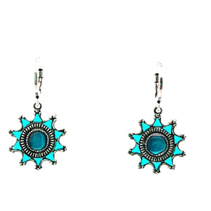 AU BOUT DES REVES VIBRANT BLUE SUN STYLE EARRINGS AU BOUT DES REVES VIBRANT BLUE SUN STYLE EARRINGS