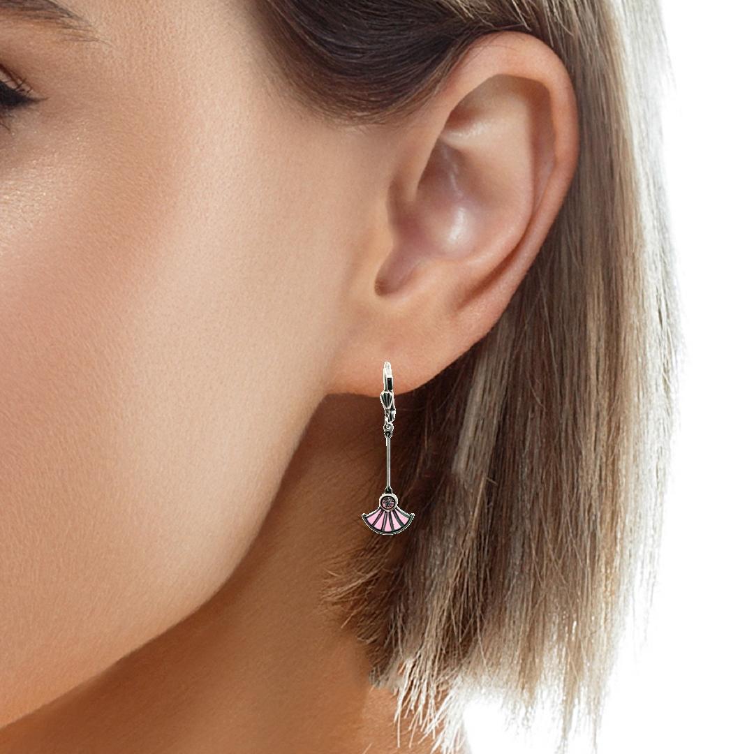 AU BOUT DES REVES PINK DROP EARRINGS