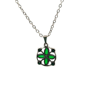 AU BOUT DES REVES GREEN FLOWER NECKLACE AU BOUT DES REVES GREEN FLOWER NECKLACE