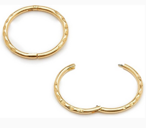 SSTERLING SILVER GOLD PLATED FACETED SLEEPER - 14MM SSTERLING SILVER GOLD PLATED FACETED SLEEPER - 14MM
