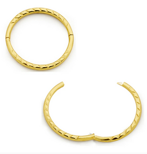 STERLING SILVER GOLD PLATED TWIST SLEEPER - 14MM STERLING SILVER GOLD PLATED TWIST SLEEPER - 14MM
