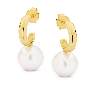 STERLING SILVER 18CT YELLOW GOLD PLATED FRESHWATER STUD STERLING SILVER 18CT YELLOW GOLD PLATED FRESHWATER STUD