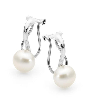 STERLING SILVER WHITE FRESHWATER CLIP ON EARRINGS STERLING SILVER WHITE FRESHWATER CLIP ON EARRINGS