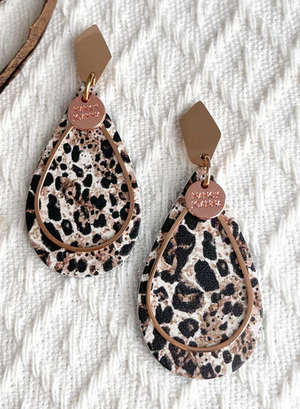 UNTAMED LEOPARD TEARDROP EARRINGS - SILVER UNTAMED LEOPARD TEARDROP EARRINGS - SILVER
