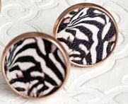 UNTAMED ZEBRA STUDS - ROSE GOLD SMALL UNTAMED ZEBRA STUDS - ROSE GOLD SMALL
