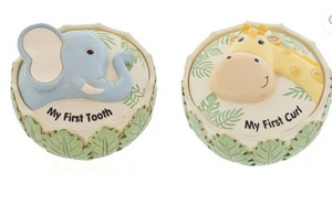 SET OF TWO ANIMAL TOOTH & CURL BOXES SET OF TWO ANIMAL TOOTH & CURL BOXES