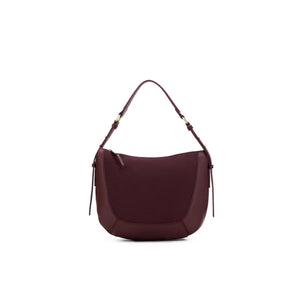 BURGANDY SUEDETTE TOP HANDLE HANDBAG BURGANDY SUEDETTE TOP HANDLE HANDBAG