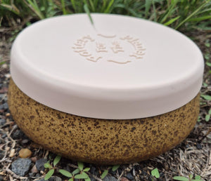 CERAMIC BOWL WITH LID - LARGE - RUSTIC CERAMIC BOWL WITH LID - LARGE - RUSTIC