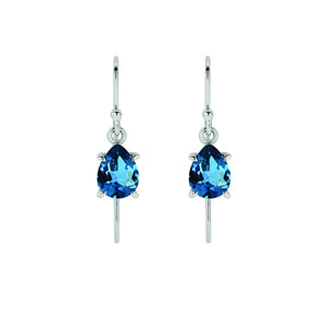 9CT WHITE GOLD LONDON BLUE TOPAZ EARRINGS 9CT WHITE GOLD LONDON BLUE TOPAZ EARRINGS