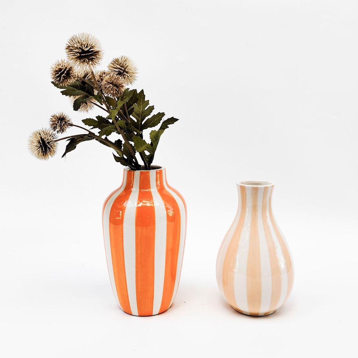 PEACH STRIPED VASE