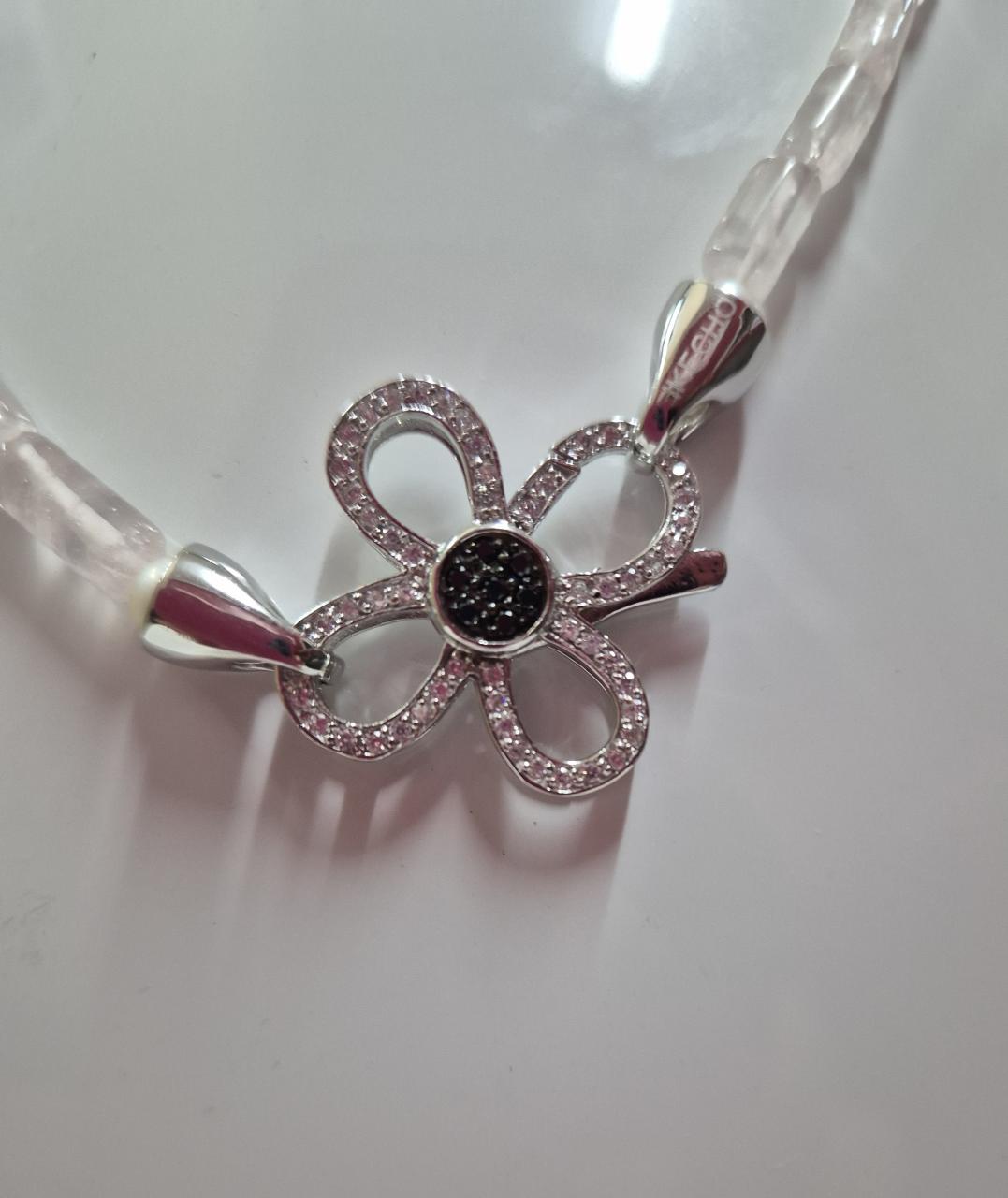 STERLING SILVER GLASS AND FRESHWATER BEAD NECKLACE