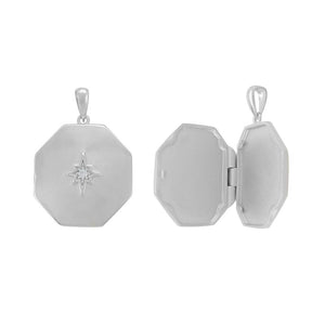 STERLING SILVER HEXAGON LOCKET STERLING SILVER HEXAGON LOCKET