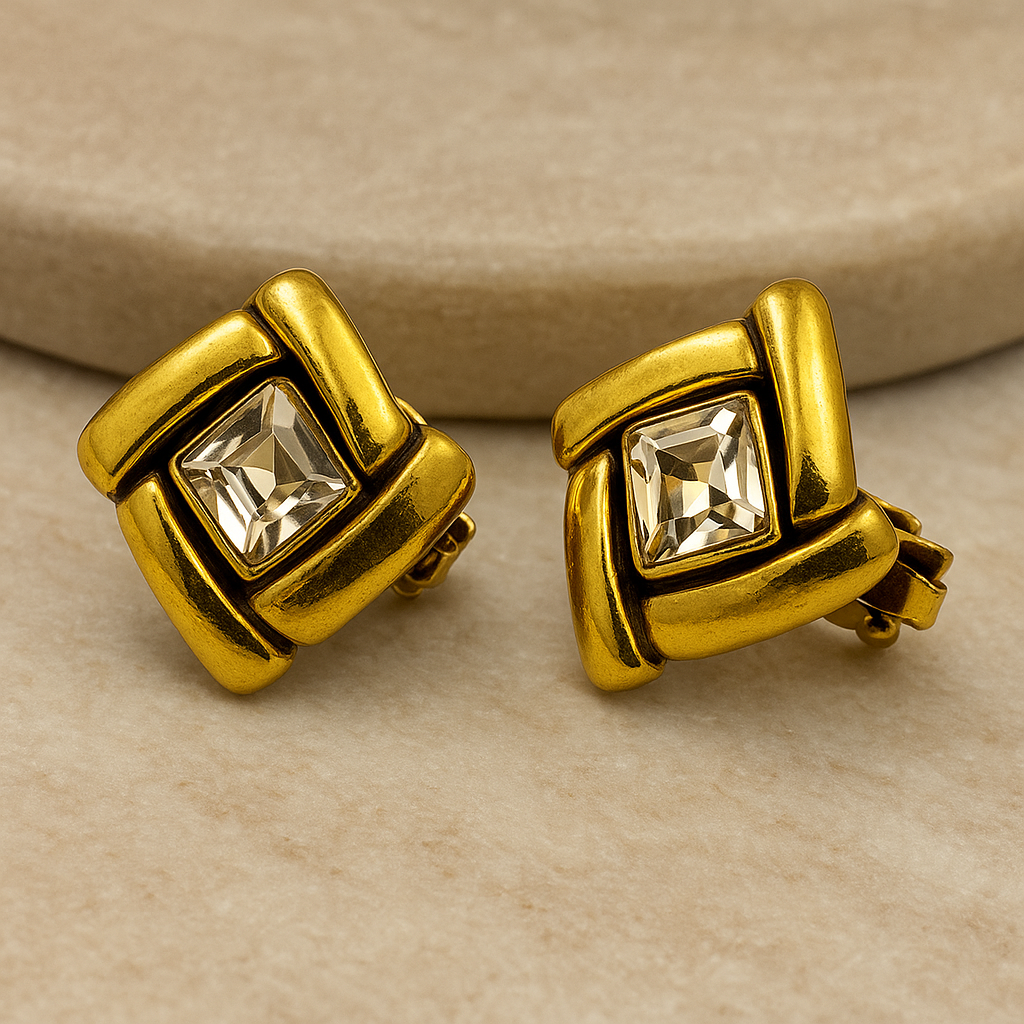 GOLD LOOK CLIP ON EARRINGS