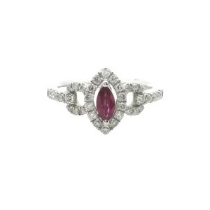 18CT WHITE GOLD RUBY & DIAMOND RING 18CT WHITE GOLD RUBY & DIAMOND RING