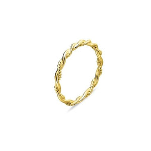 STERLING SILVER GOLD PLATED TWISTED ROPE RING STERLING SILVER GOLD PLATED TWISTED ROPE RING