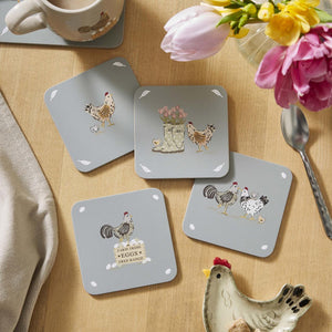 Hen House Lane Set of 4 Coasters Hen House Lane Set of 4 Coasters