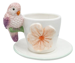 Perdy Parrot Tea Cup & Saucer Pink & Pea Perdy Parrot Tea Cup & Saucer Pink & Pea