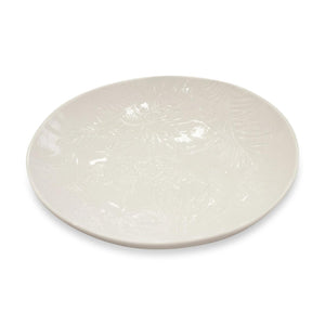 POINSETTIA WHITE ENGRAVED BOWL D28X7CM POINSETTIA WHITE ENGRAVED BOWL D28X7CM