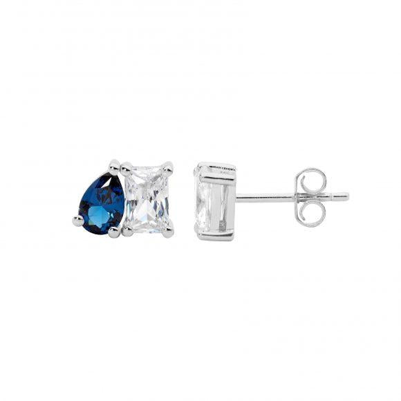 WHITE/BLIE CZ STUDS