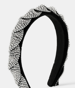 TWIST RHINESTONE HEADBAND BLACK TWIST RHINESTONE HEADBAND BLACK
