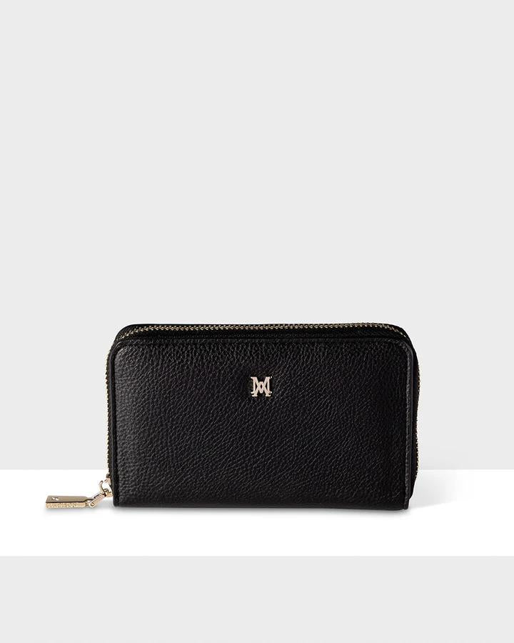 ZIP AROUND WALLET BLACK