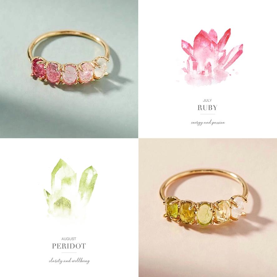 Ombré Birthstone Rings | US 8 / August