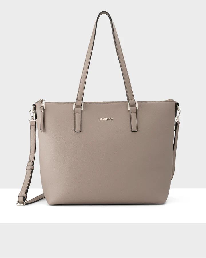 INGA LARGE ZIP TOP TOTE BAG WITH LAPTOP POCKET