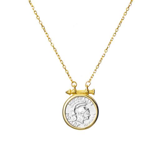 GOLD PLATED SILVER COIN NECKLACE