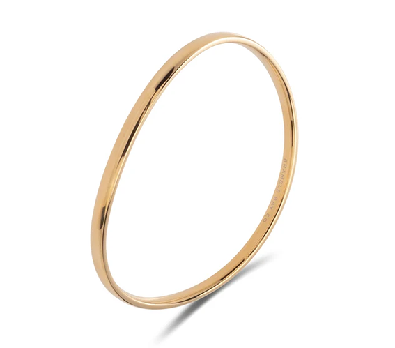 CURVY 14CT GOLD PLATED STEEL BANGLE