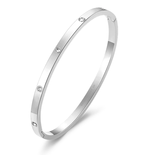 SLIM STEEL CZ BANGLE
