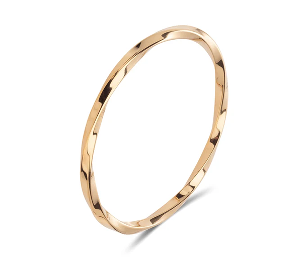 STEEL GOLD PLATED TWIST BANGLE