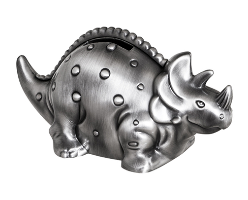 TRICERATOPS PEWTER MONEY BOX