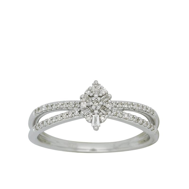 9CT WG DIAMOND MARQUISE CLUSTER RING