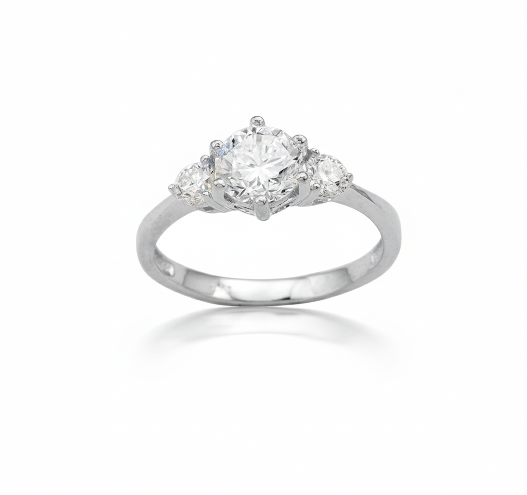 9CT WG LG DIAMOND TRILOGY RING