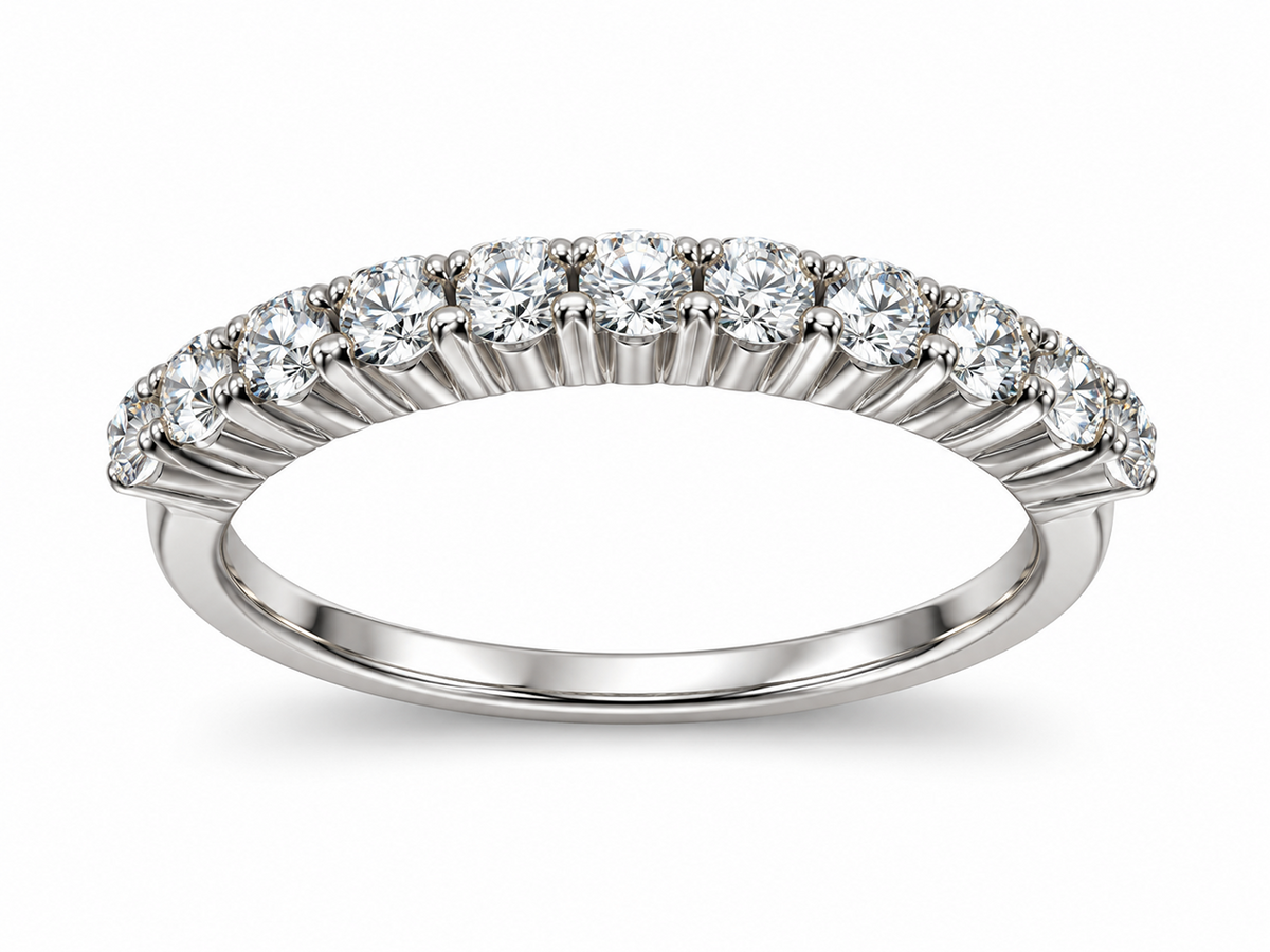 9CT WG LAB GROWN DIAMOND WEDDING RING