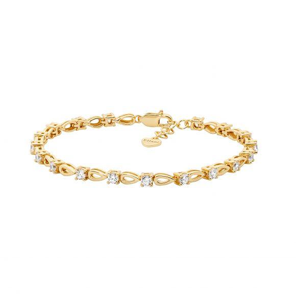 SS GP OPEN TEAR DROP CZ BRACELET