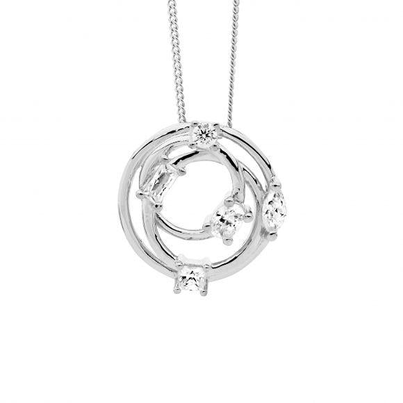 SS ABSTRACT CIRCLES NECKLACE